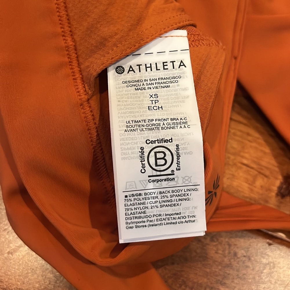 NWT Athleta Ultimate Zip Front Bra A-C Size XS - Picture 9 of 11